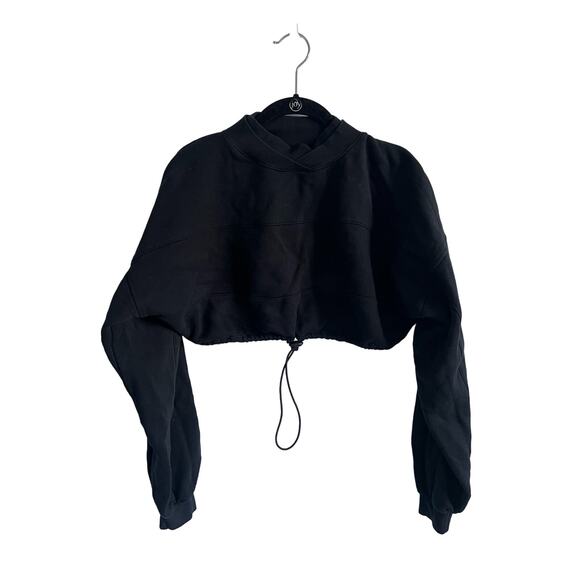 JOAH BROWN DRAW CORD CROP CREW black size One Size - Picture 2 of 11